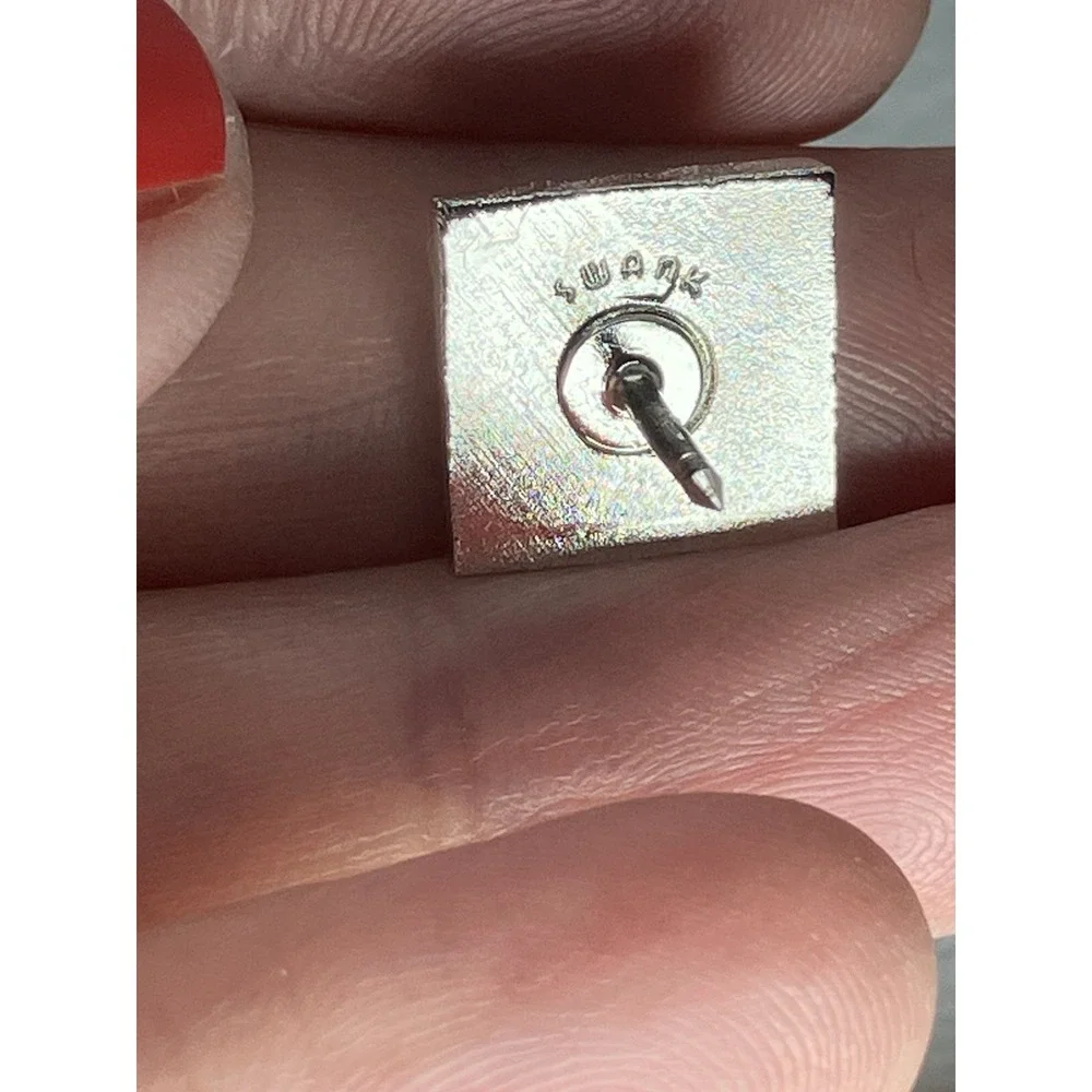 Vtg Swank Silver Tone Tie Tac Initial C Classic‎ Old Money Estate Luxury Retro